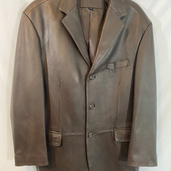 SOLD Stafford Brown Leather Blazer Jacket Vintage Mint Condition Men's - Picture 12 of 13